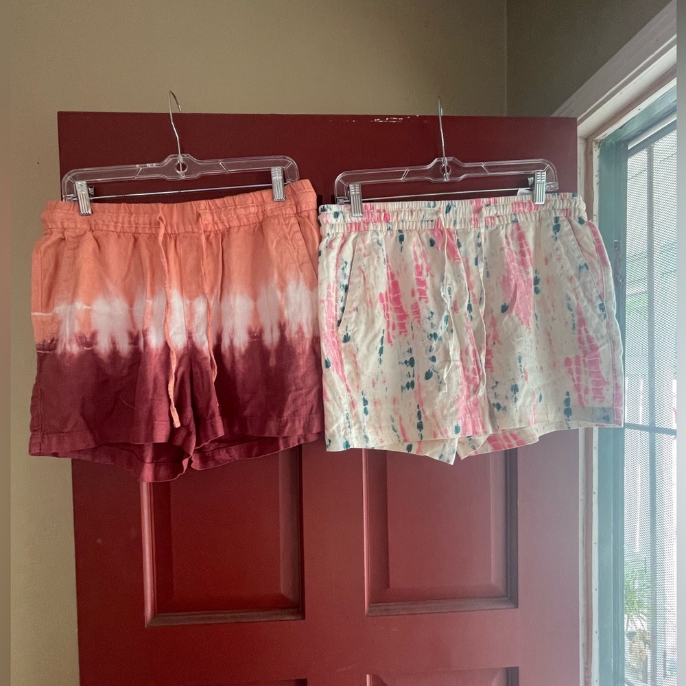 Brand New Old Navy Tye Dyed  linen blend shorts bundle of 2 never worn